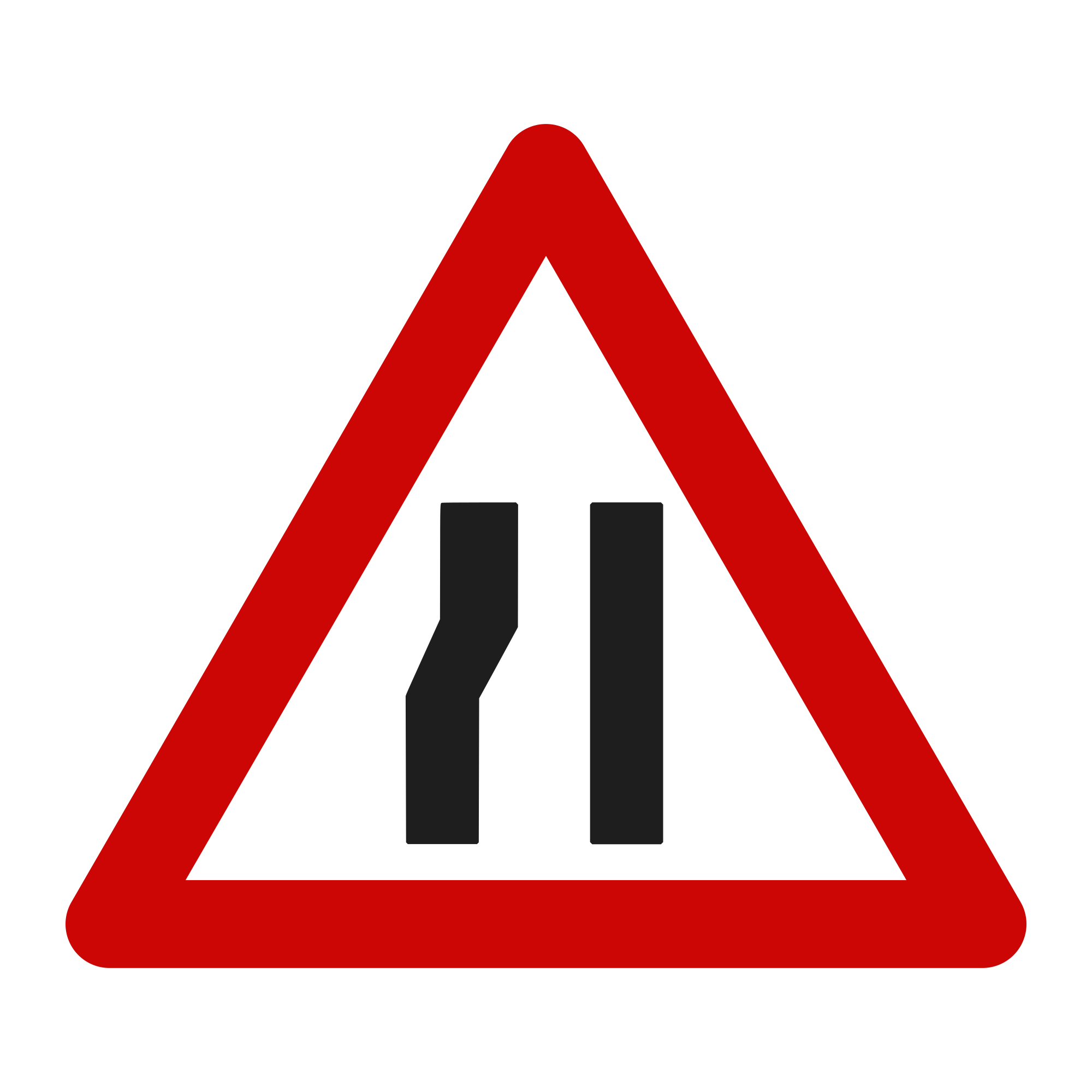 Indicator A11 – Drum îngustat pe partea stângă, 70 cm, Clasa I