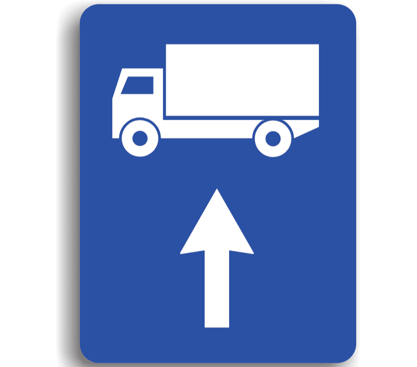 F17 - Traseu de urmat pentru anumite categorii de autovehicule (65x85 cm - CLASA I)