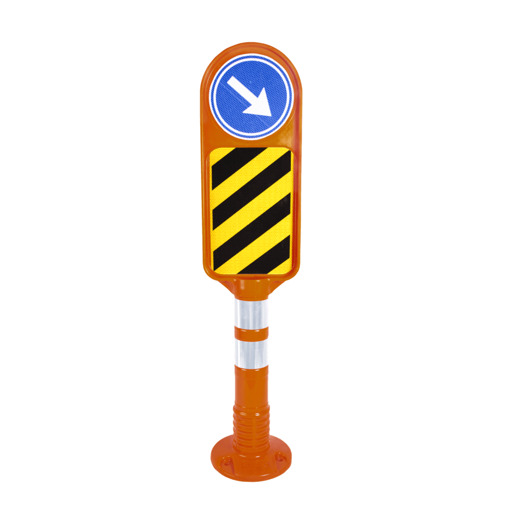Insula Separator de Trafic, TPU, 85 cm, Portocaliu, stalp