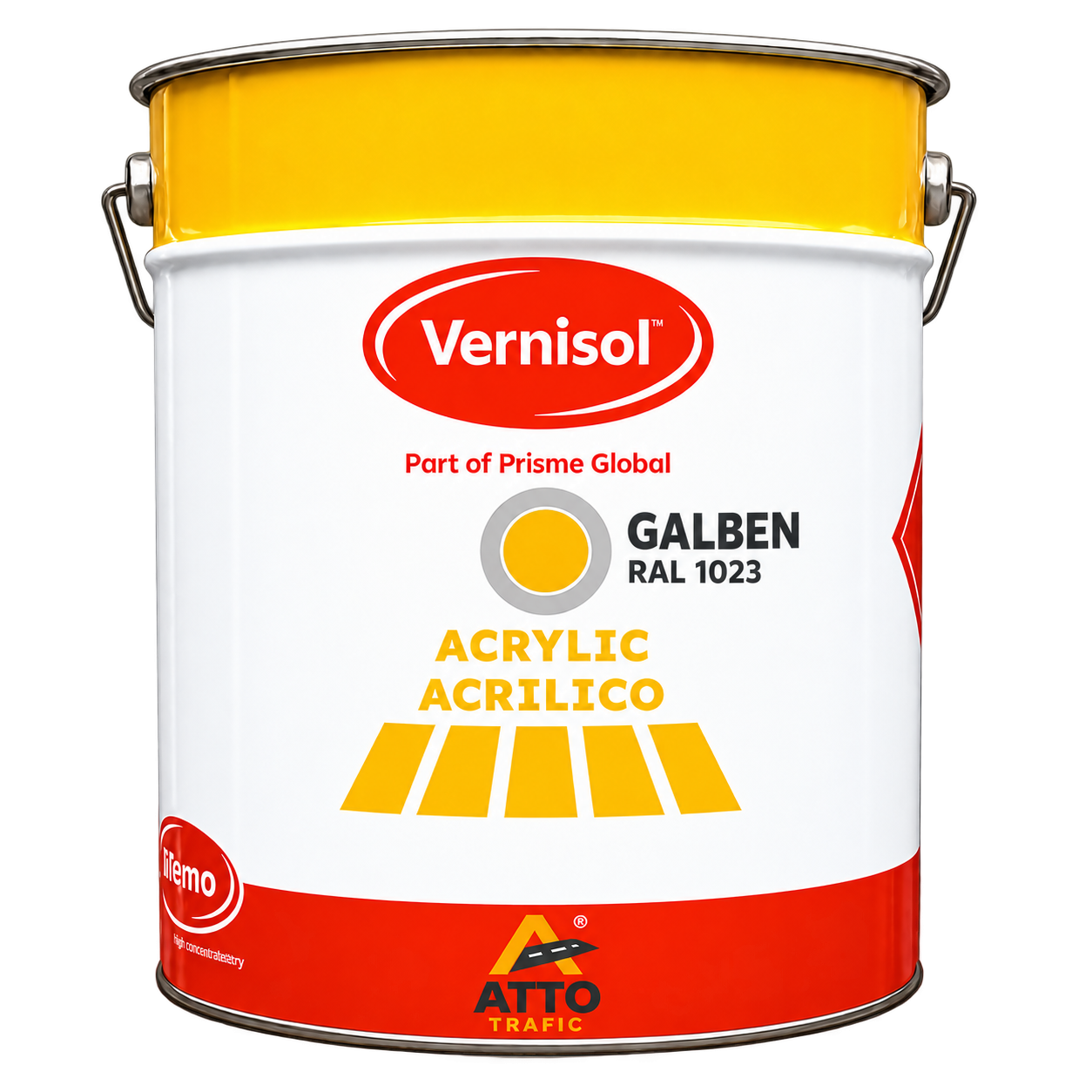 Vopsea Rutieră Monocomponentă Acrilică, Galben (RAL 1023), 25 kg