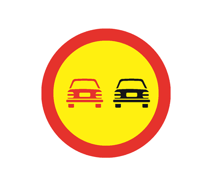 U12 - Depășirea autovehiculelor cu excepția motocicletelor fără ataș, interzisă (Ø80 cm - Clasa II)