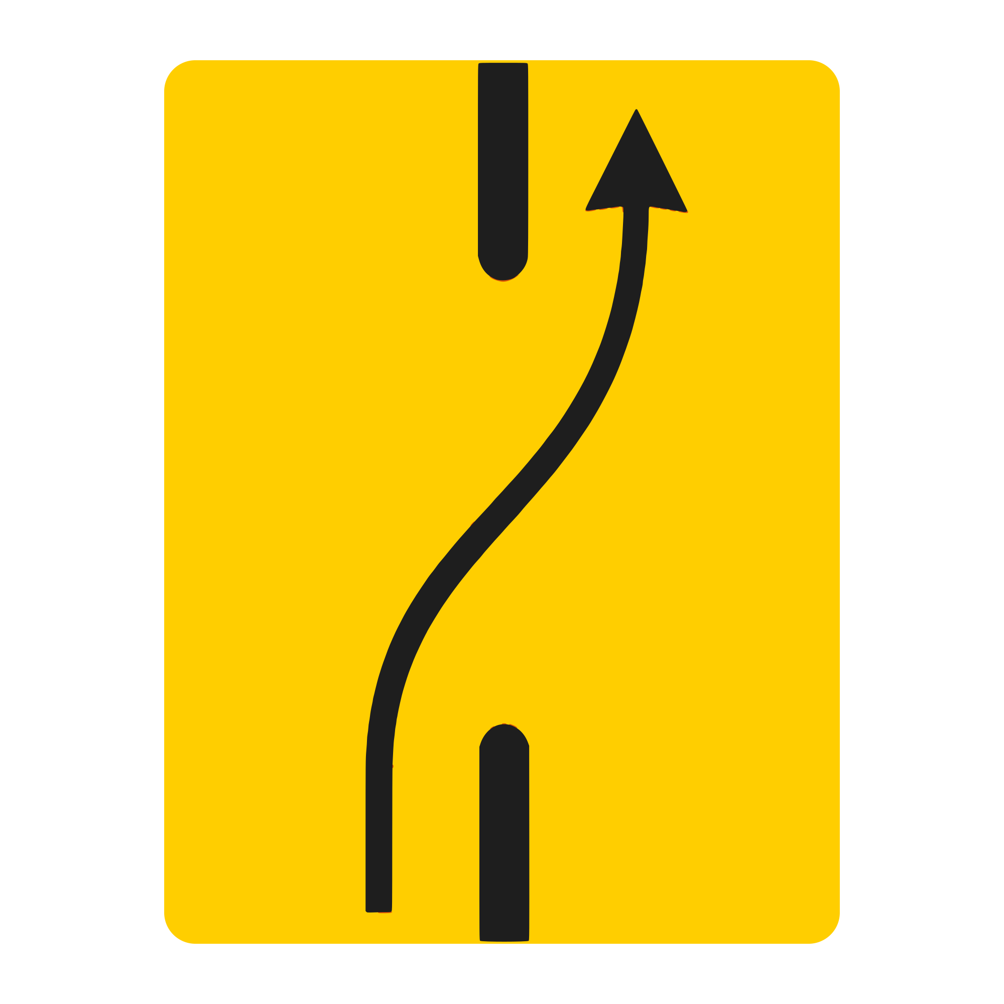 U26 Temporary Sign – End of Temporary Contraflow (Right), 65x85 cm, Class I