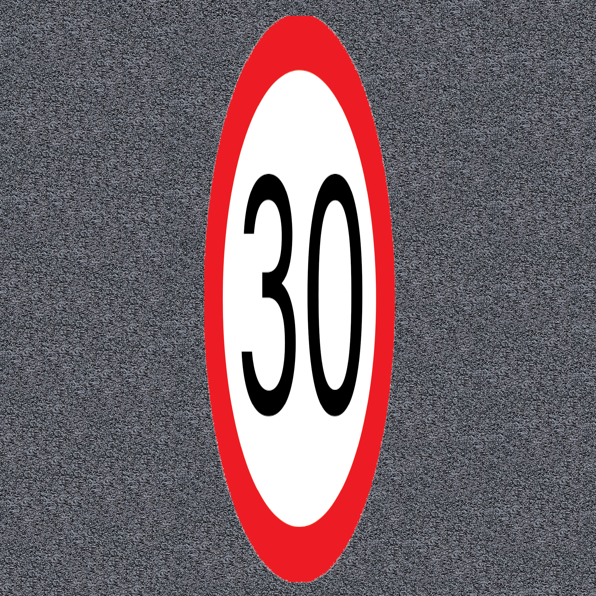 Preformate Termoplastice Aplicate la Cald, Inscripție Limitare de viteză 30 km/h, 100×300 cm