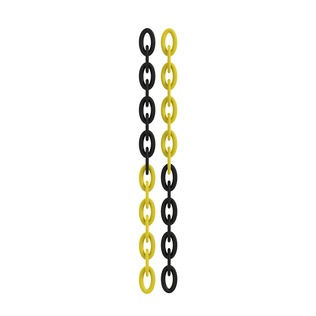 Lanț din Plastic Rola, Galben+Negru, 6mm x 25m