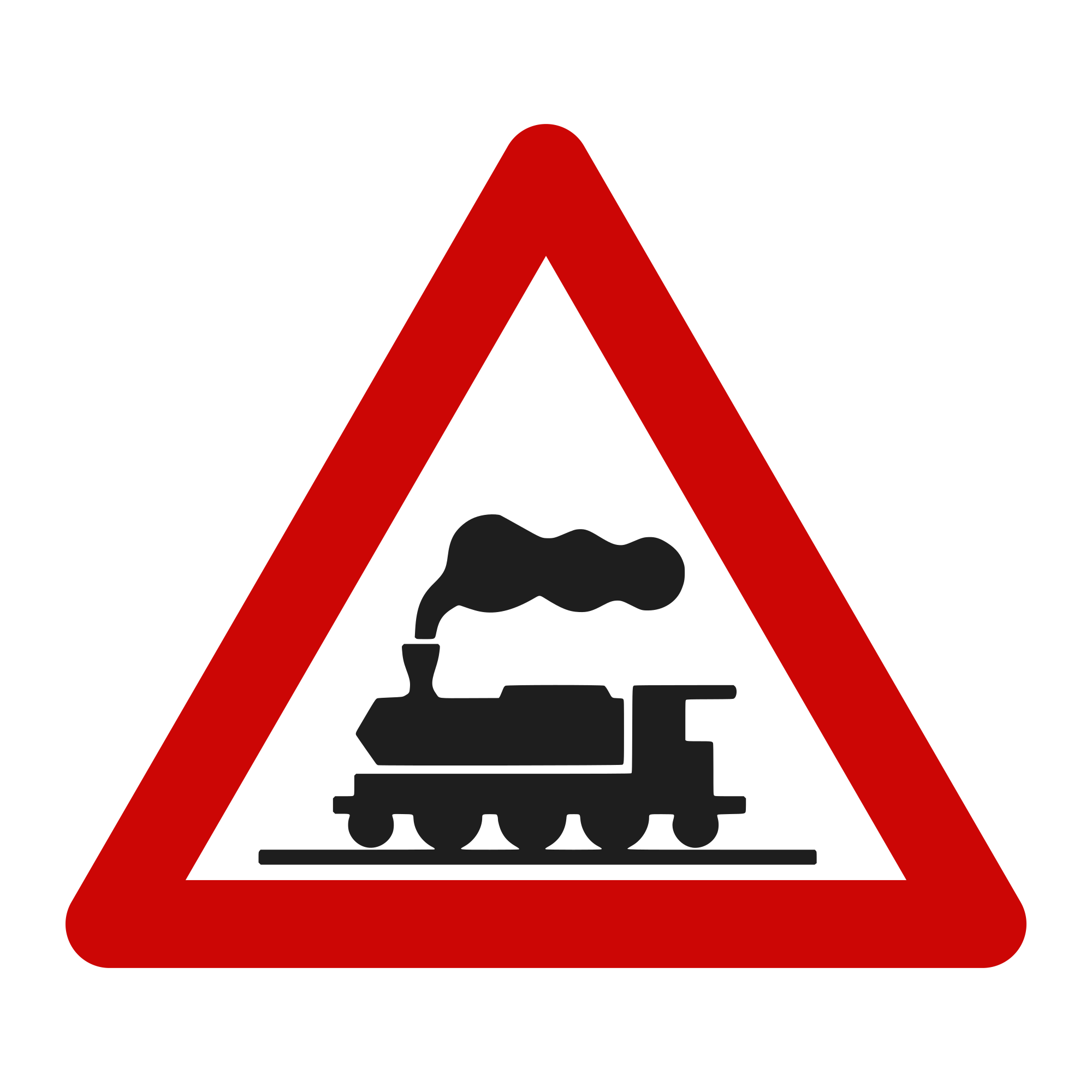 Indicator A40 – Trecere la nivel cu calea ferată, fără bariere, 70 cm, Clasa I