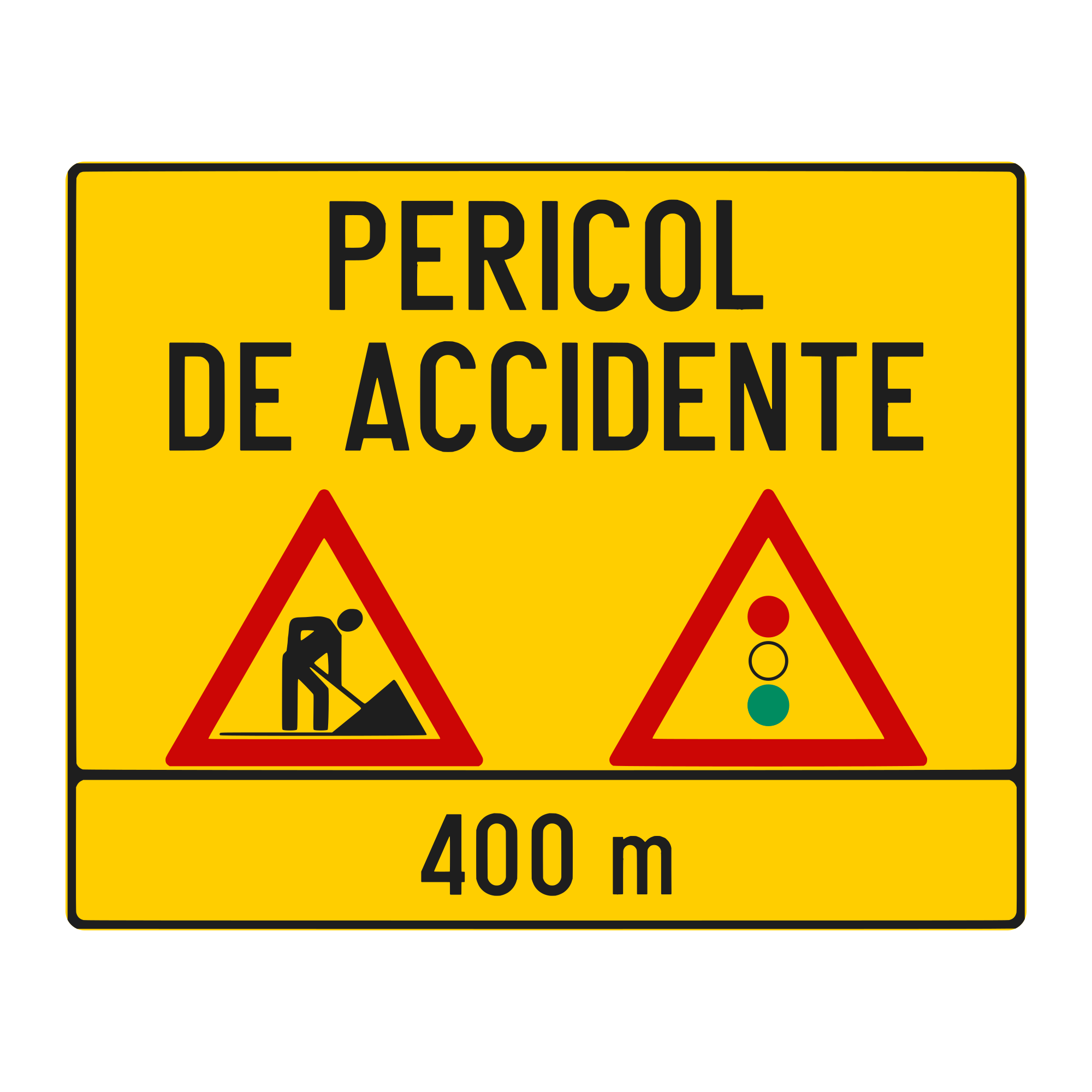 U34 Temporary Sign – Alternating Traffic Section Ahead (Traffic Lights), 150x120 cm, Class I