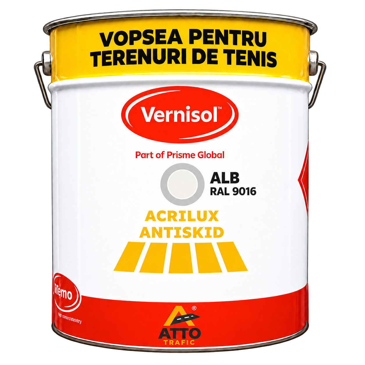 Vopsea Acrilică Antiderapantă pentru Terenuri de Sport, Alb (RAL 9016), 25 kg