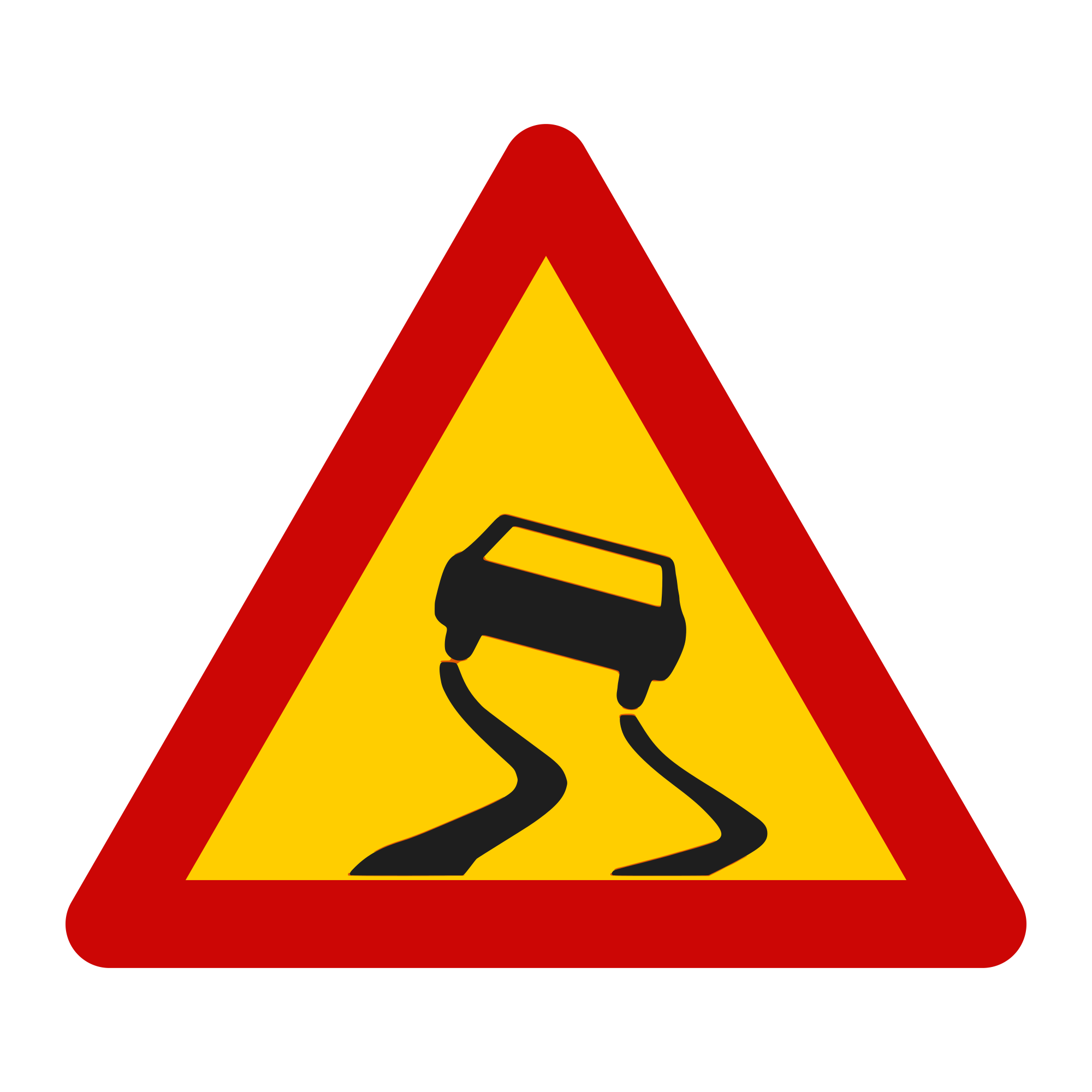 U6 Temporary Sign – Slippery Road, 70 cm, Class I