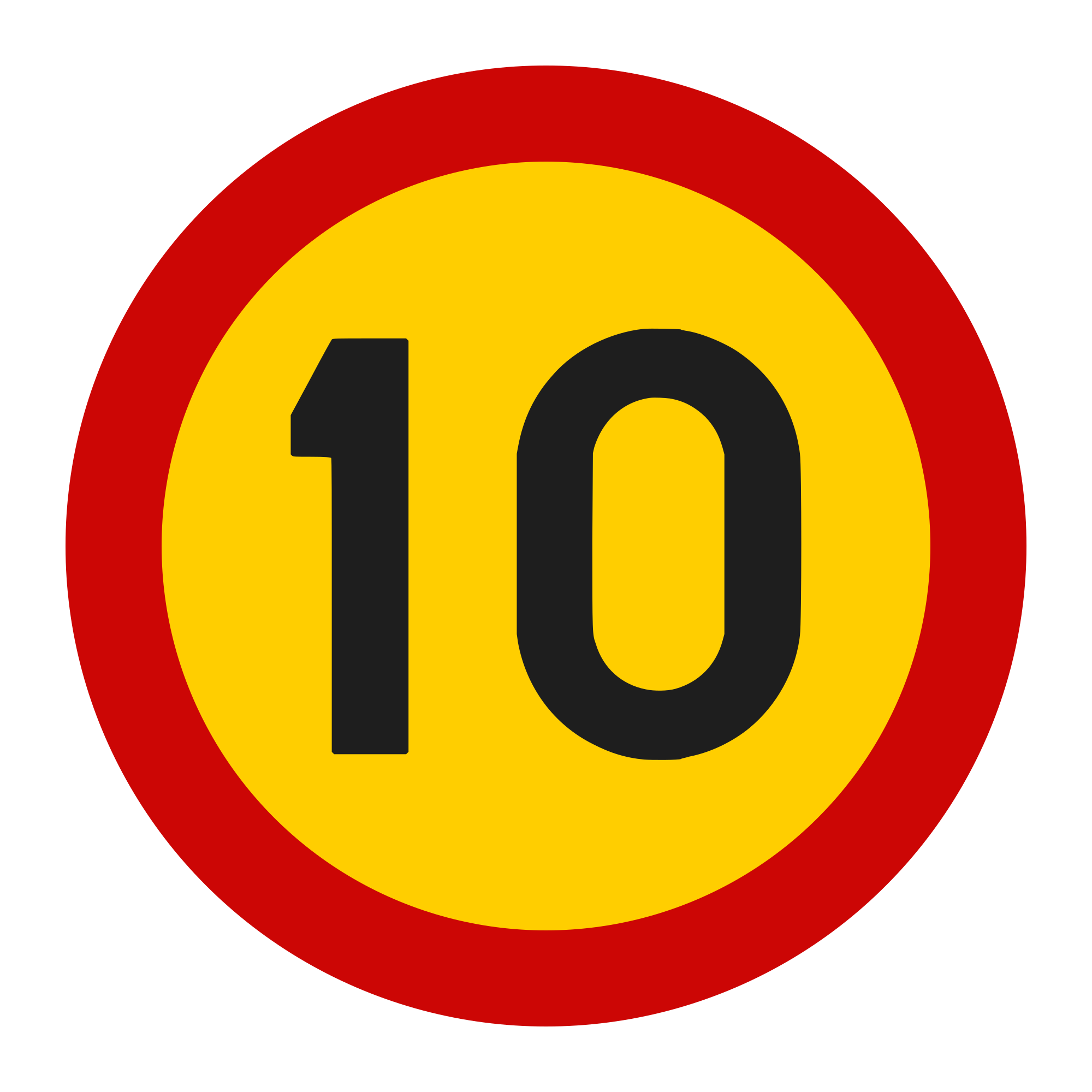 U13 Temporary Sign – Speed Limit 10 km/h, Ø60 cm, Class I