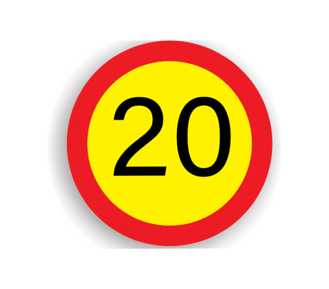 U13 - Limitare de viteză 20 km/h (Ø60 cm – CLASA I)