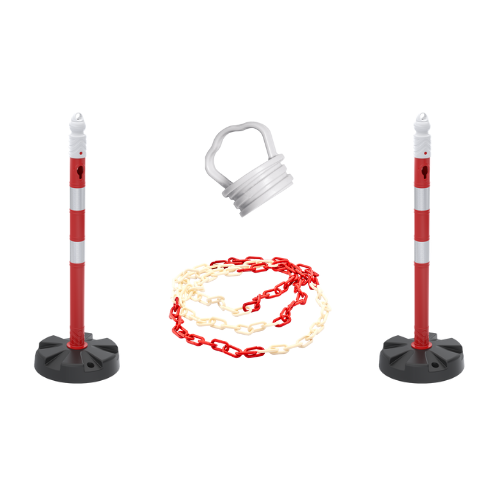 Set Stâlp Mobil Ø6.3×120 cm (x2) cu Lanț (2 m) și Adaptor