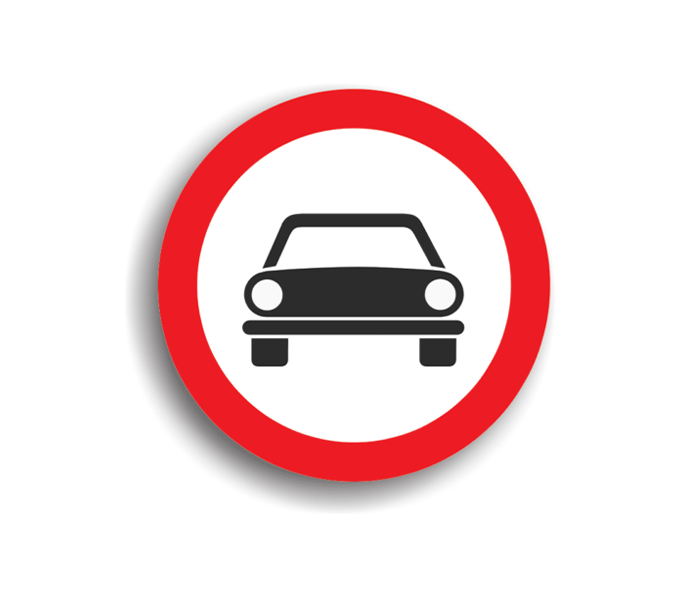 C3 - Accesul interzis autovehiculelor cu excepția motocicletelor fără ataș (Ø60 cm - CLASA I)
