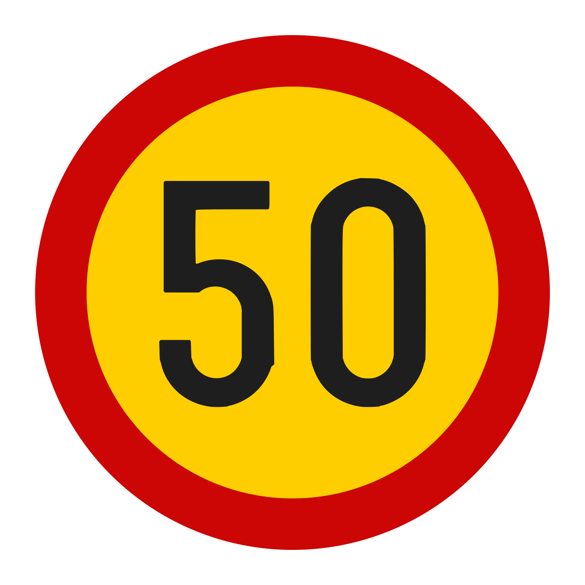 Indicator U13 – Limitare de viteză 50 km/h, Ø60 cm, Clasa I