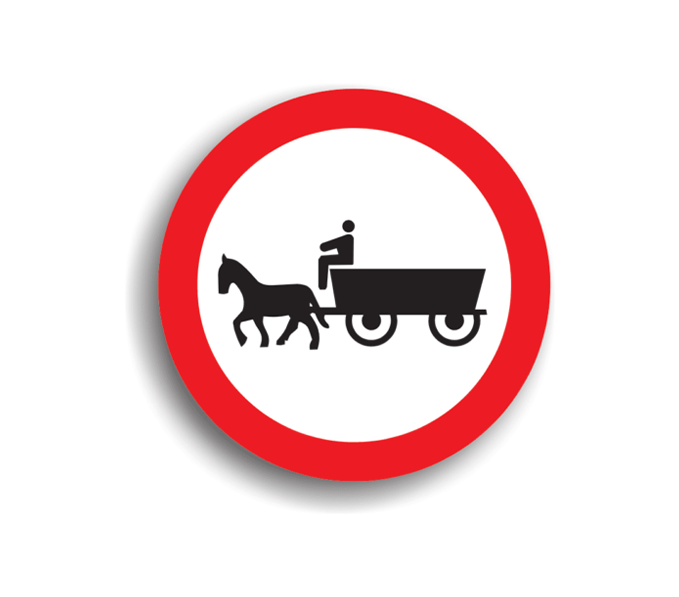 C11 - Accesul interzis vehiculelor cu tracțiune animală (Ø60 cm - CLASA I)