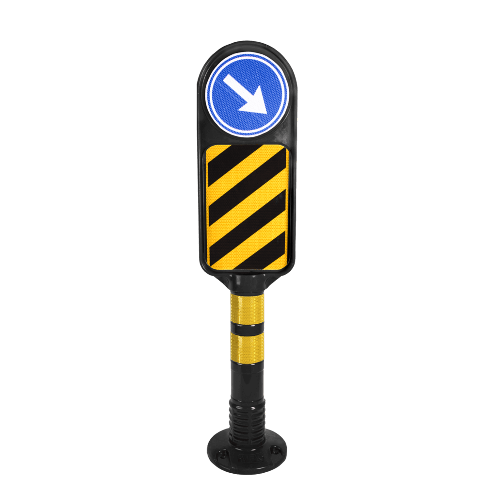 Insula Separator de Trafic, TPU, 85 cm, Negru, stalp