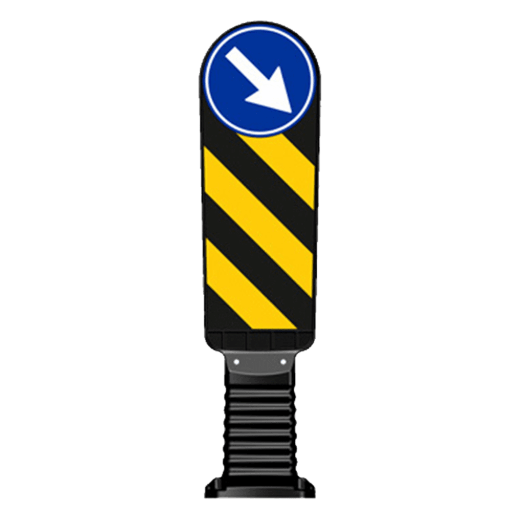 Insula Separator de Trafic, TPU, 90 cm, Negru, stalp