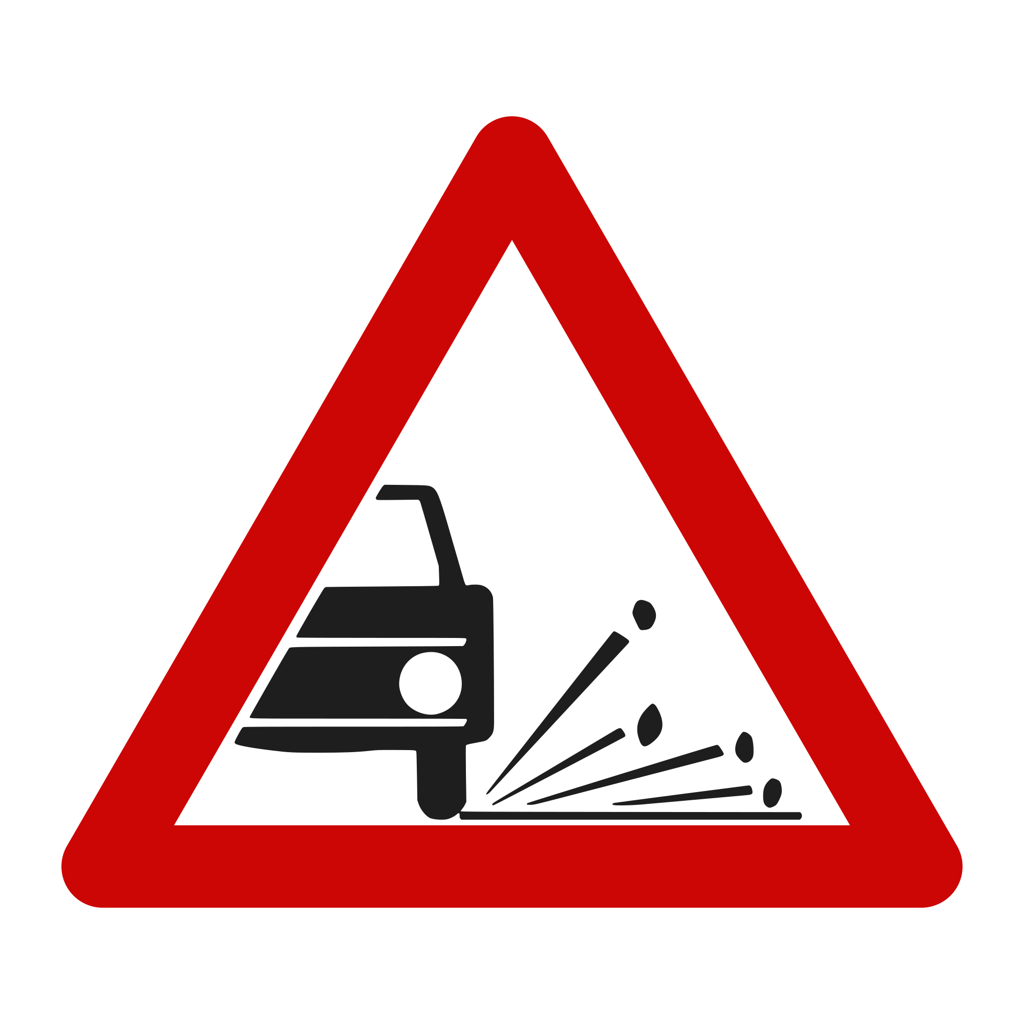 Indicator A20 – Împroșcare cu pietriș, 70 cm, Clasa I