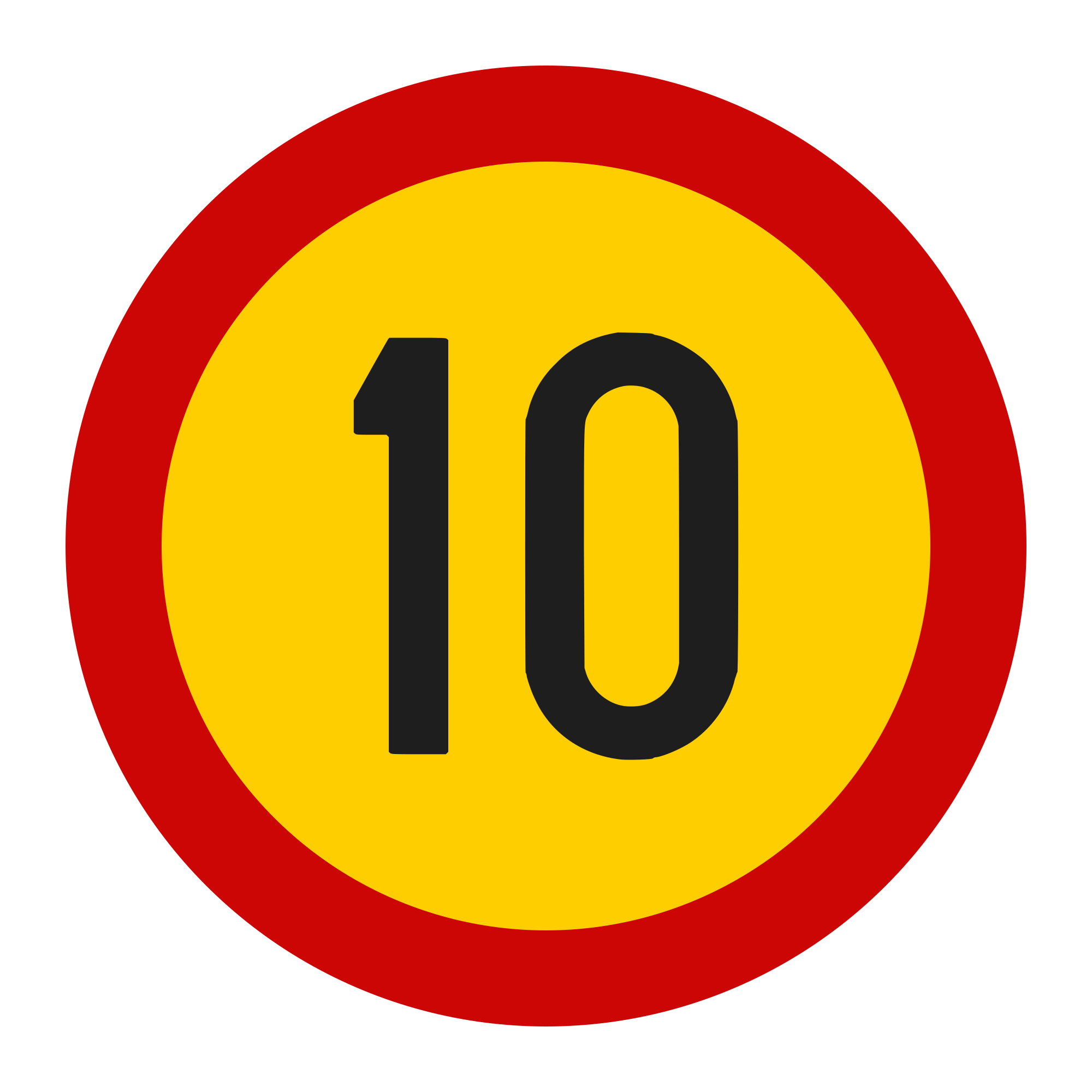 U13 Temporary Sign – Speed Limit 10 km/h, Ø80 cm, Class II