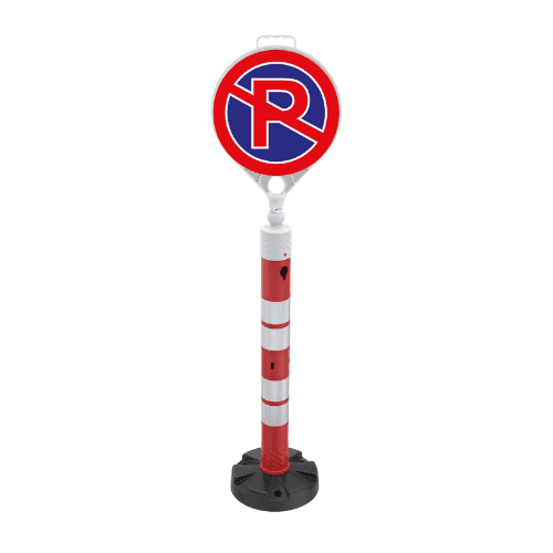 Set Stâlp Mobil Ø11×120 cm cu Indicator Parcarea Interzisă (Plastic)