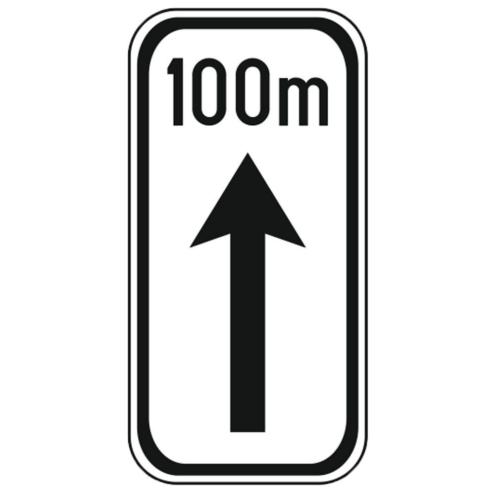 P9 - Începutul și lungimea zonei de acțiune a indicatorului - 100 m (15x30 cm - CLASA I)