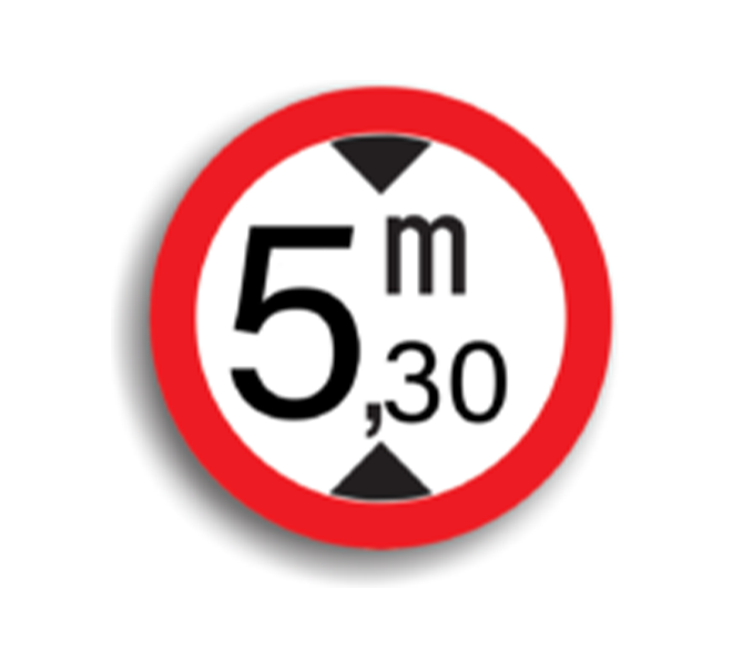 C17 - No entry for vehicles taller than 5.3 M (Ø60 cm - CLASS I)