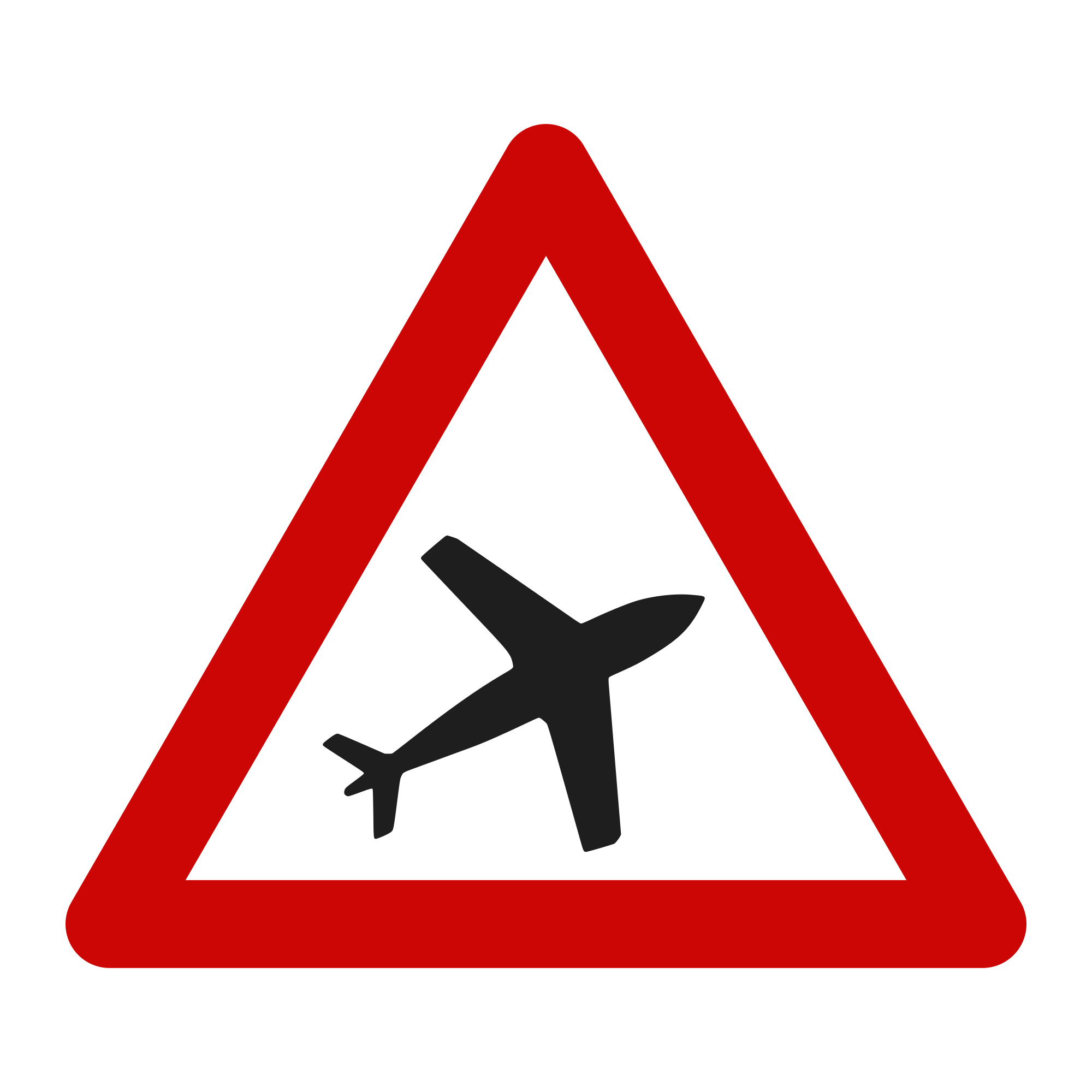 A28 Warning Sign – Low-Flying Aircraft, 70 cm, Class I
