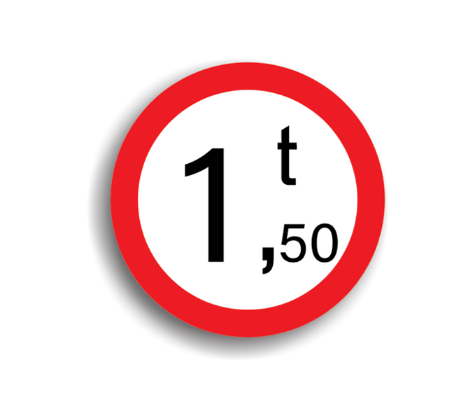 C18 - No entry for vehicles heavier than 1.5 T (Ø60 cm - CLASS I)