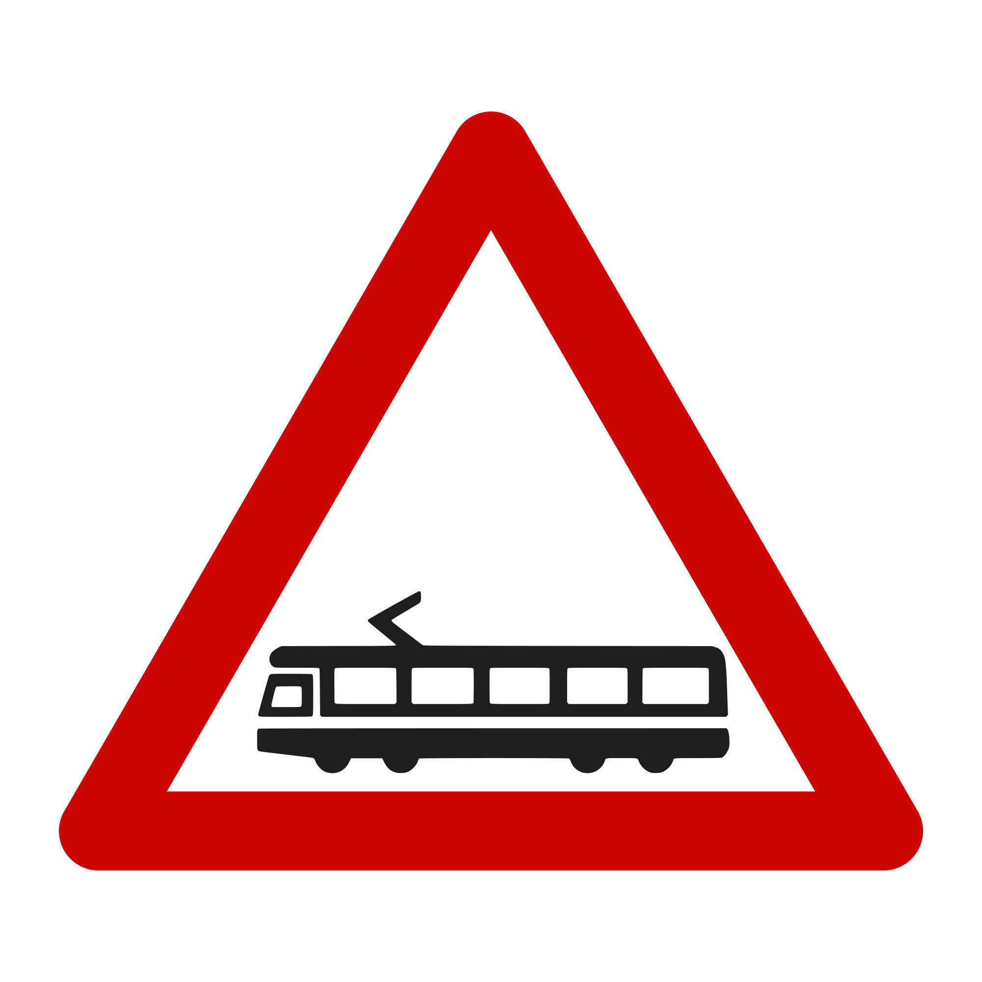 A41 Warning Sign – Tram Crossing, 70 cm, Class I