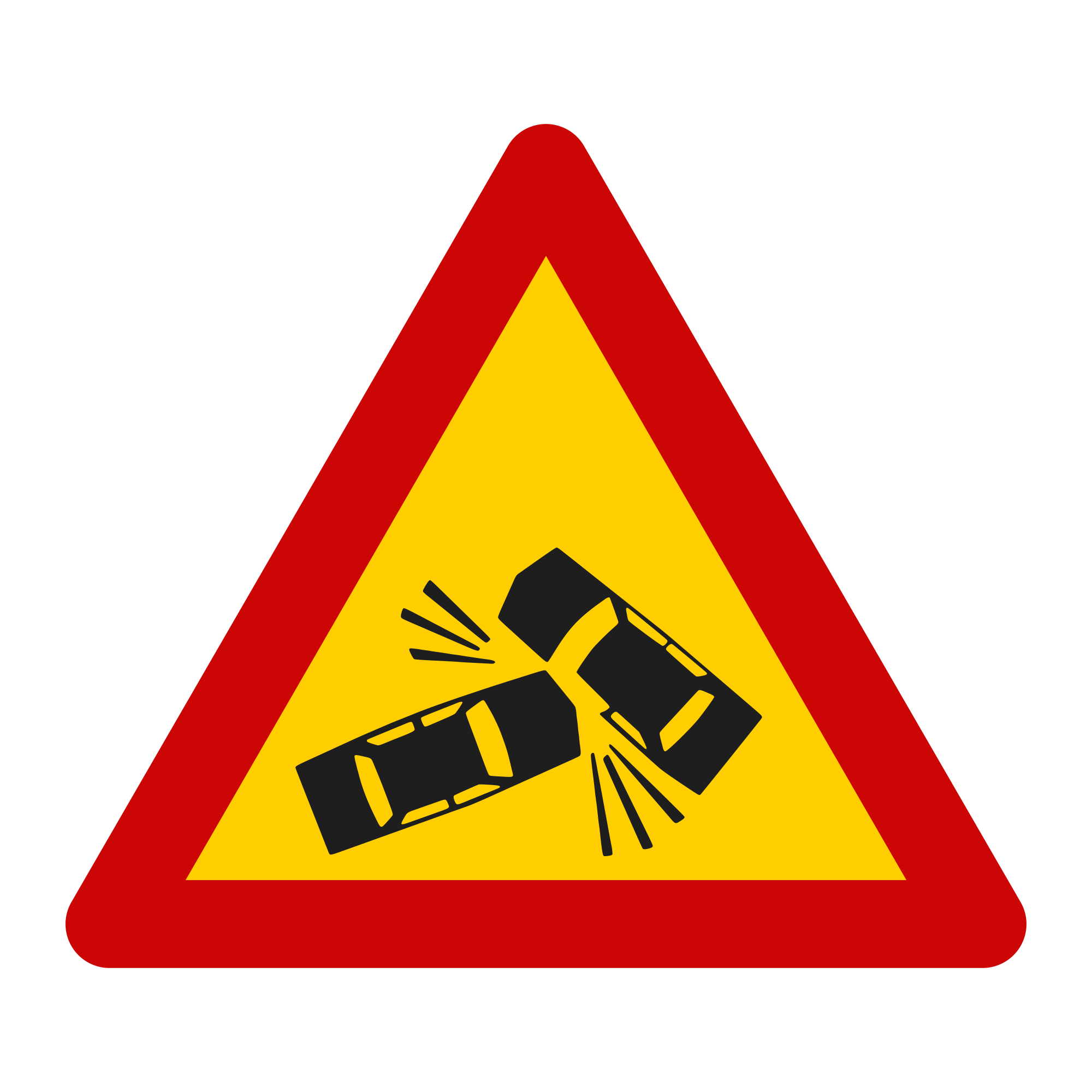 U39 Temporary Sign – Road Accident, 70 cm, Class I