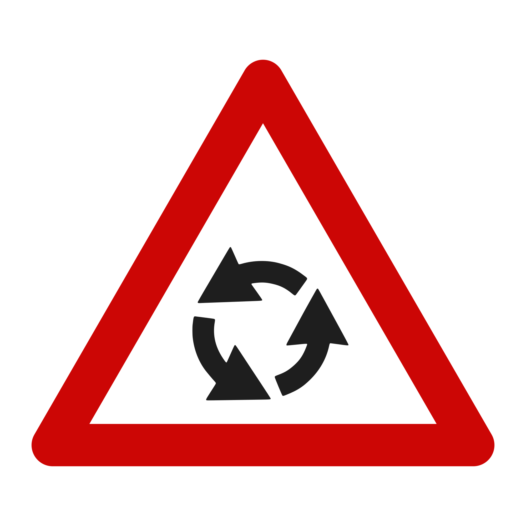 Indicator A38 – Presemnalizare intersecție cu sens giratoriu, 70 cm, Clasa I