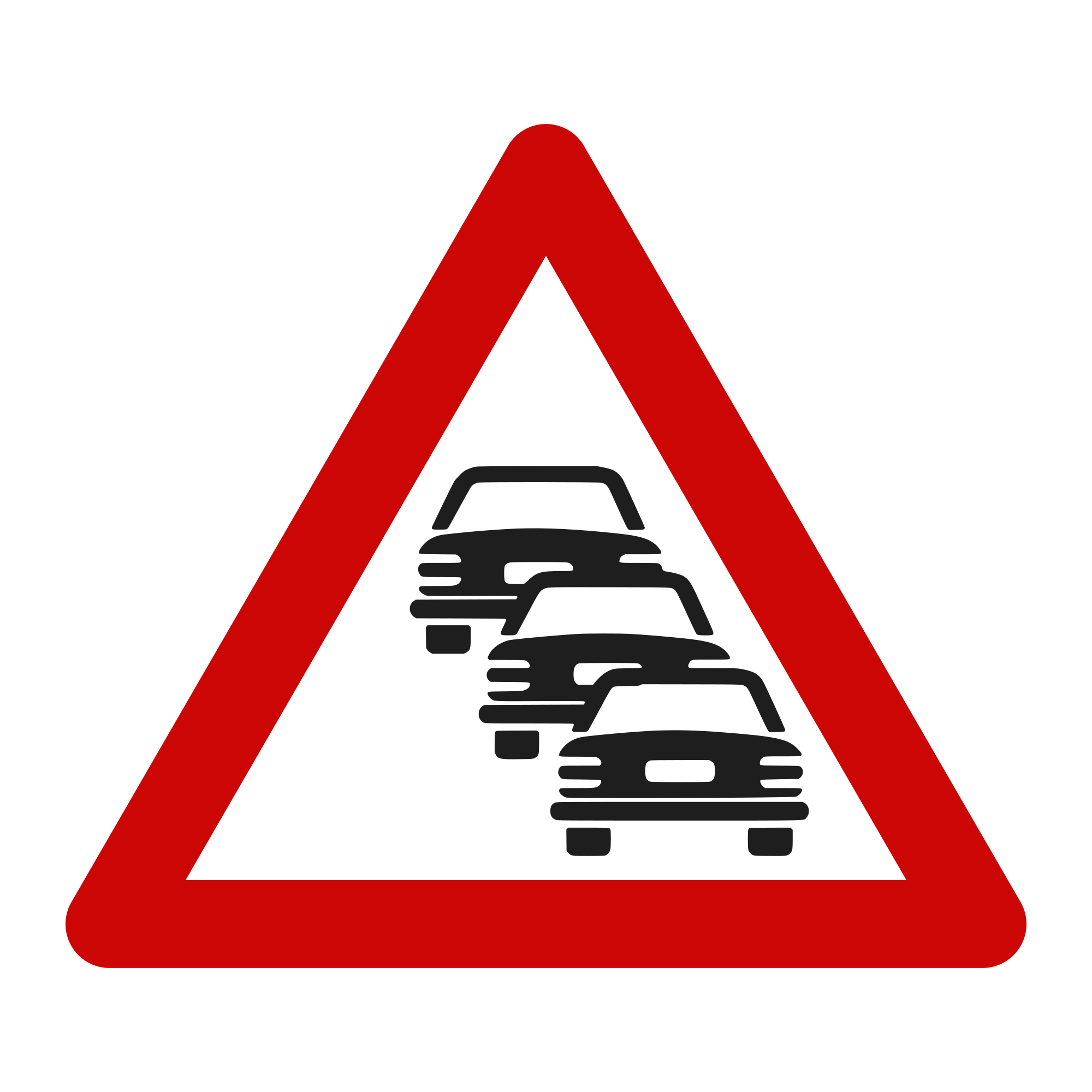 A13 Warning Sign – Congested Road, 70 cm, Class I