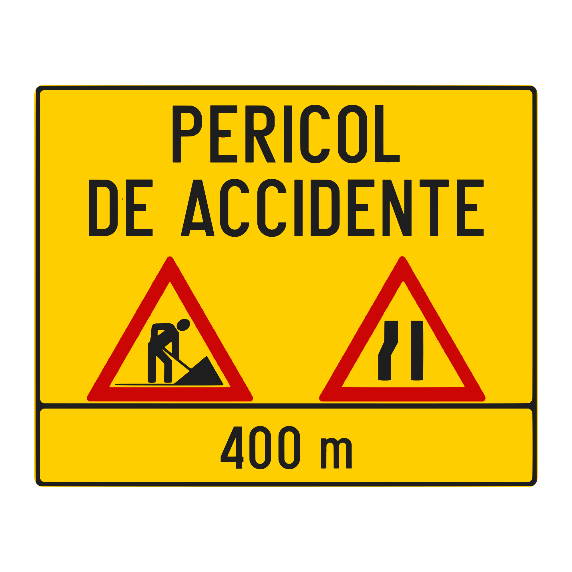 U33 Temporary Sign – Alternating Traffic Section Ahead (Left), 150x120 cm, Class I