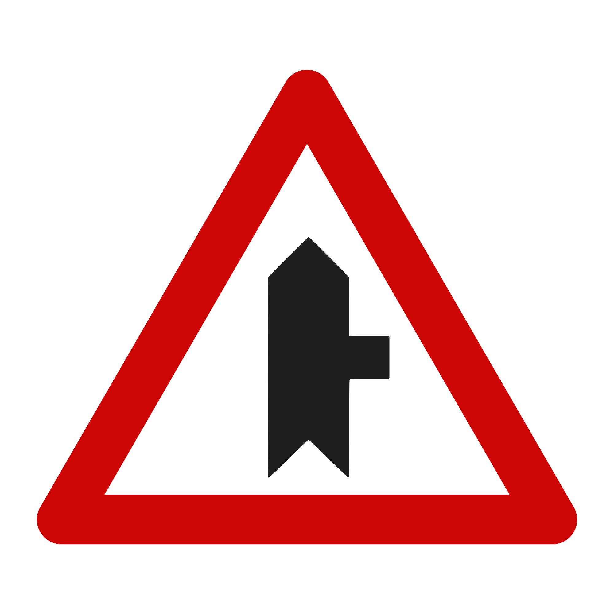A34 Warning Sign – Junction with a Minor Road on the Right, 70 cm, Class I