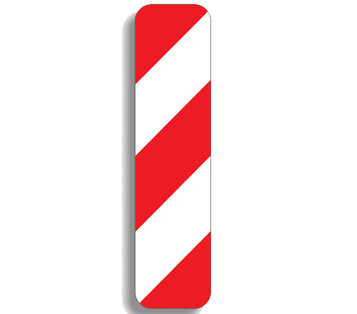 A44 - Baliză direcțională care indică ocolirea obstacolului prin partea stângă, indicataore rutiere (25x100 cm - CLASA I)