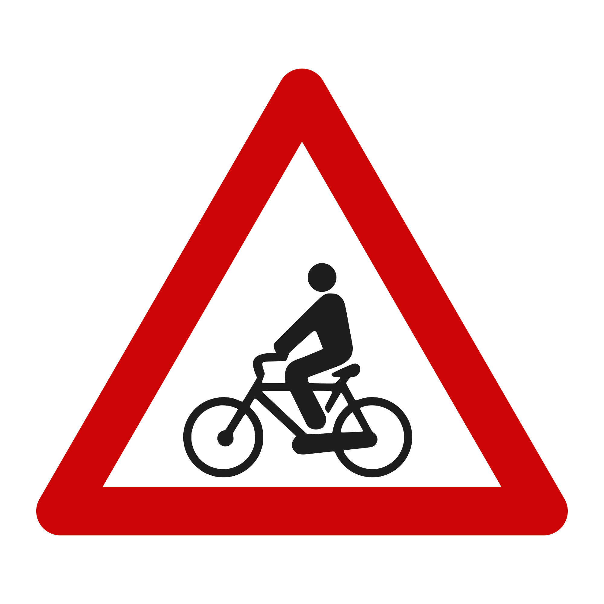 A24 Warning Sign – Cyclists, 70 cm, Class I
