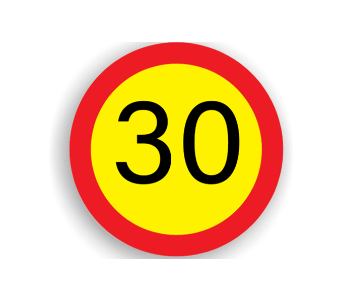 U13 - Limitare de viteză 30 km/h (Ø80 cm - Clasa II)