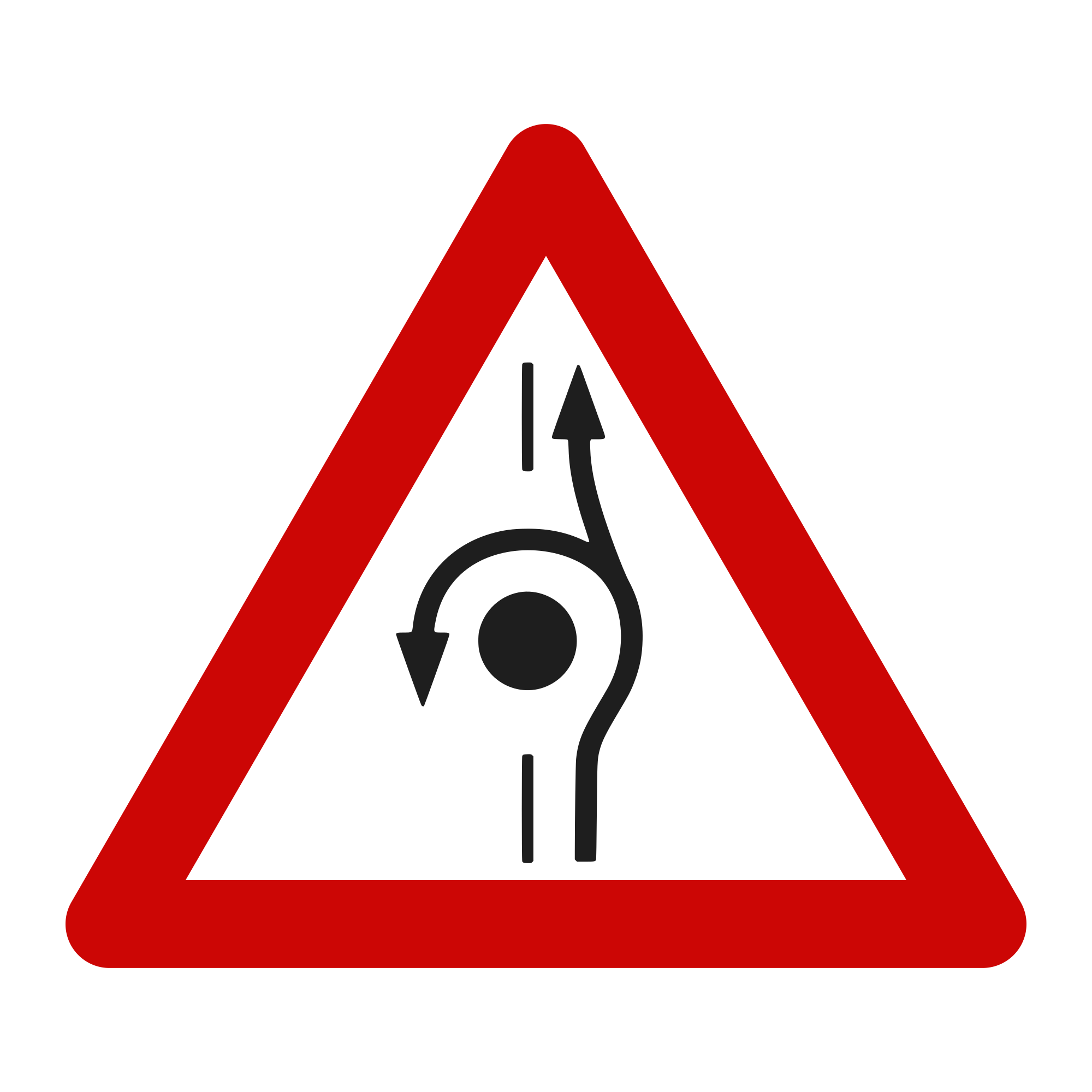 A52 Warning Sign – U-Turn Point Ahead, 70 cm, Class I