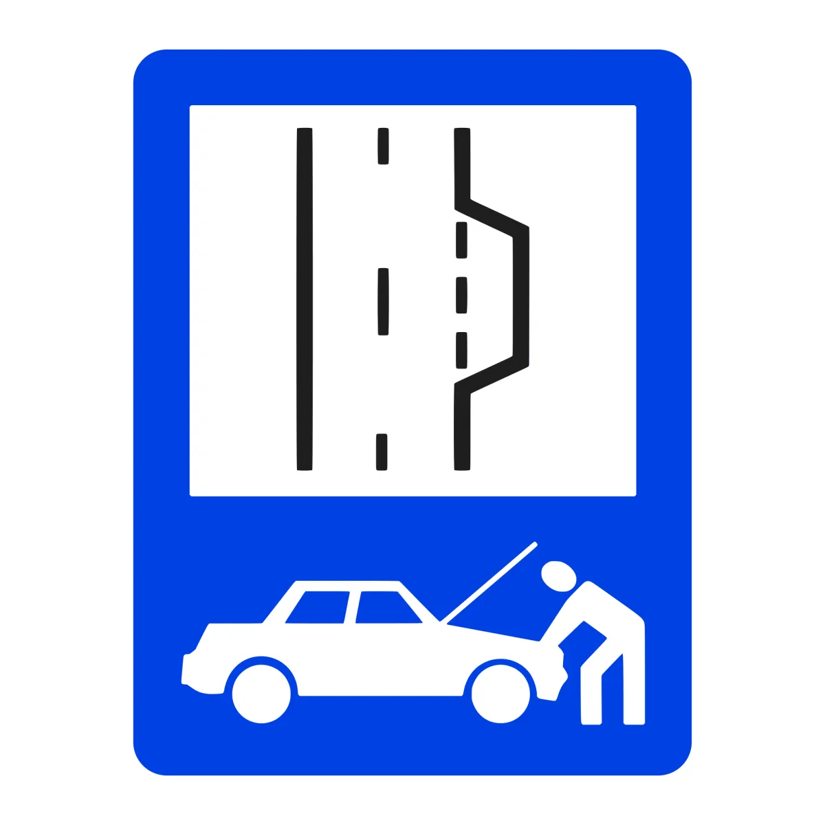 Indicator G69 – Refugiu rezervat depanării, 50x65 cm, Clasa I