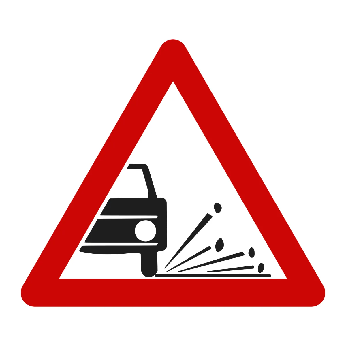Indicator A20 – Împroșcare cu pietriș, 70 cm, Clasa I