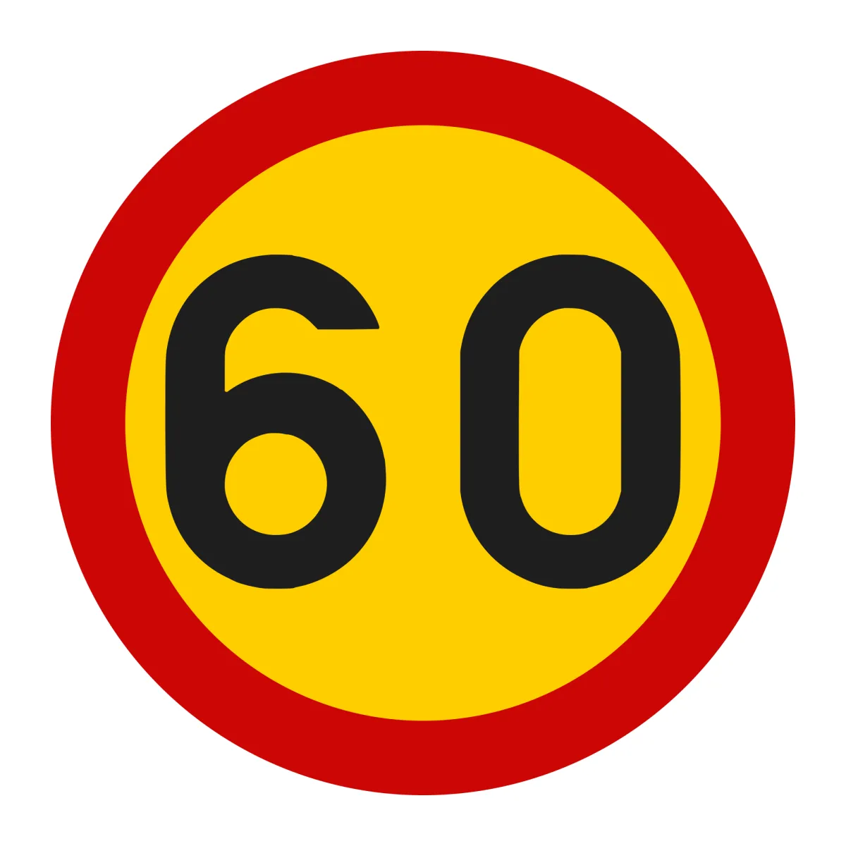 Indicator U13 – Limitare de viteză 60 km/h, Ø60 cm, Clasa I
