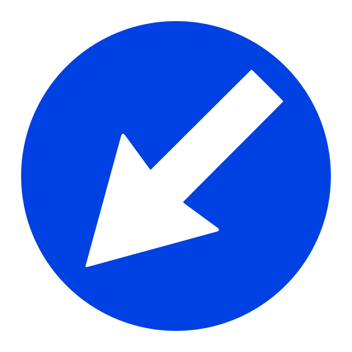 D5 Mandatory Sign – Pass on the Left, Ø60 cm, Class I