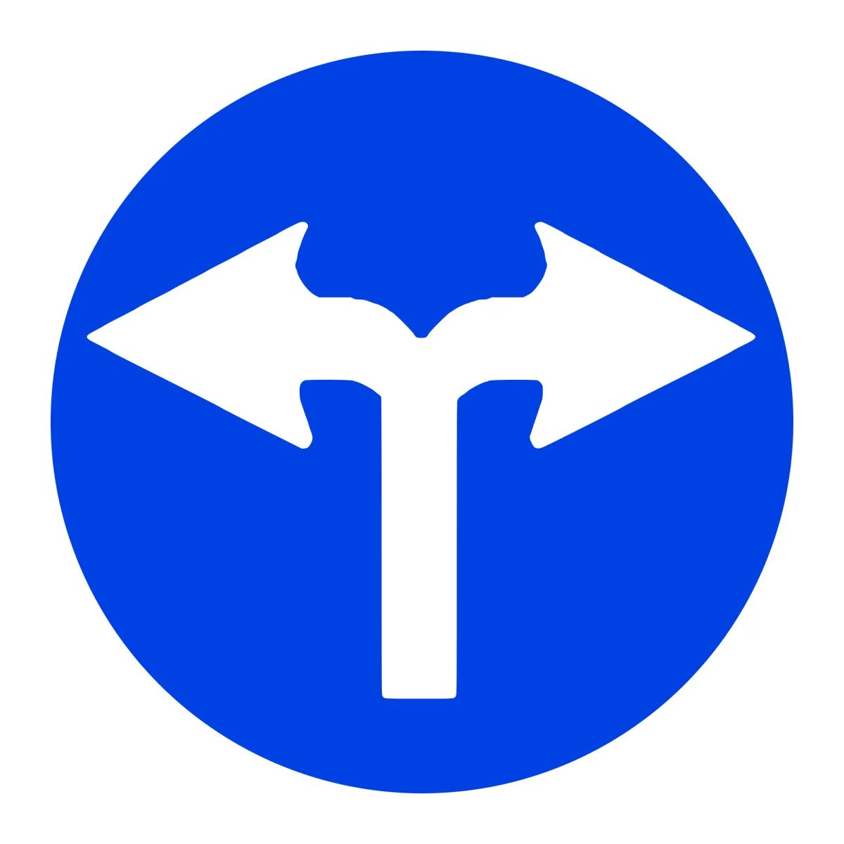D4 Mandatory Sign – Right or Left, Ø60 cm, Class I