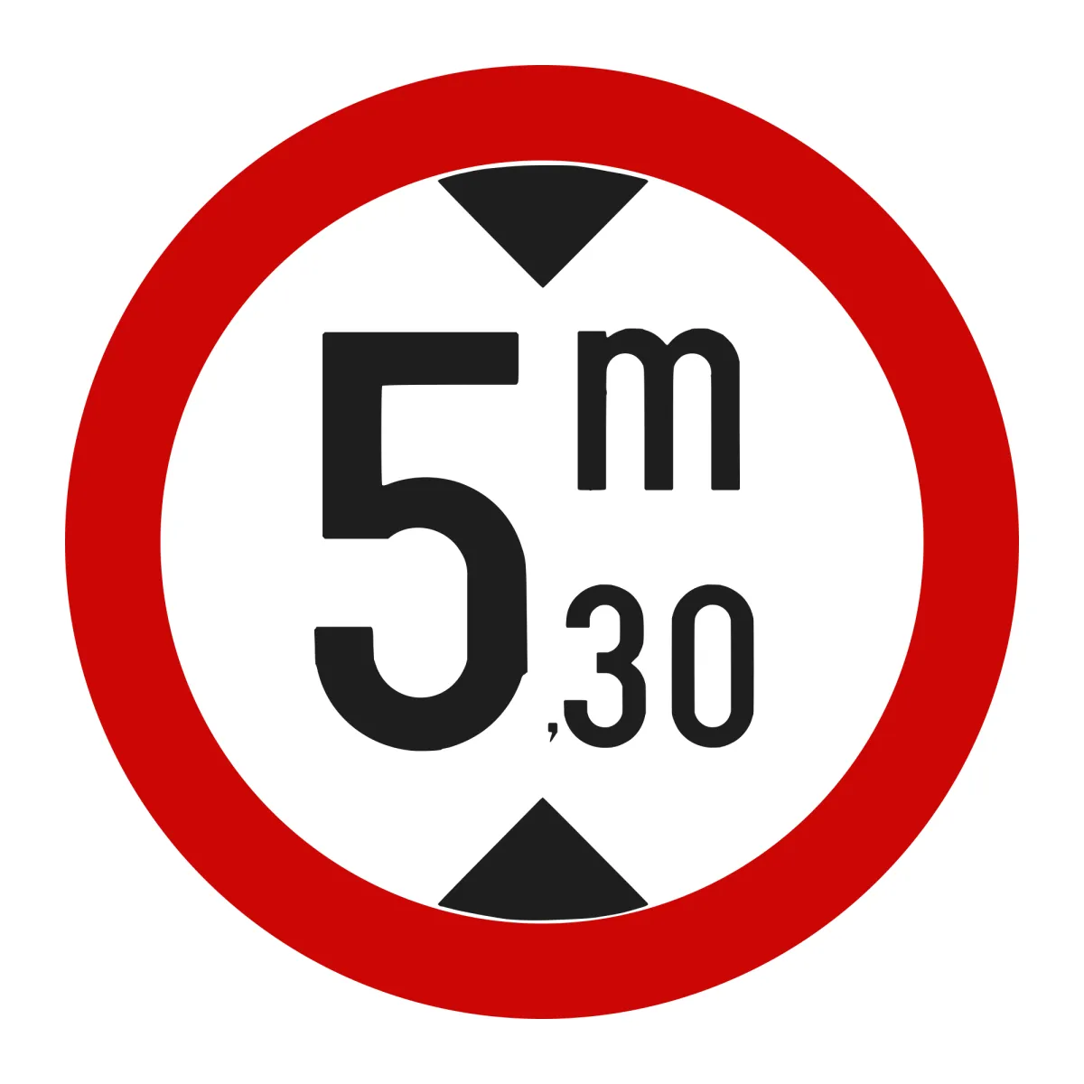 Indicator C17 – Accesul interzis vehiculelor mai înalte de 5,3 m, Ø60 cm, Clasa I