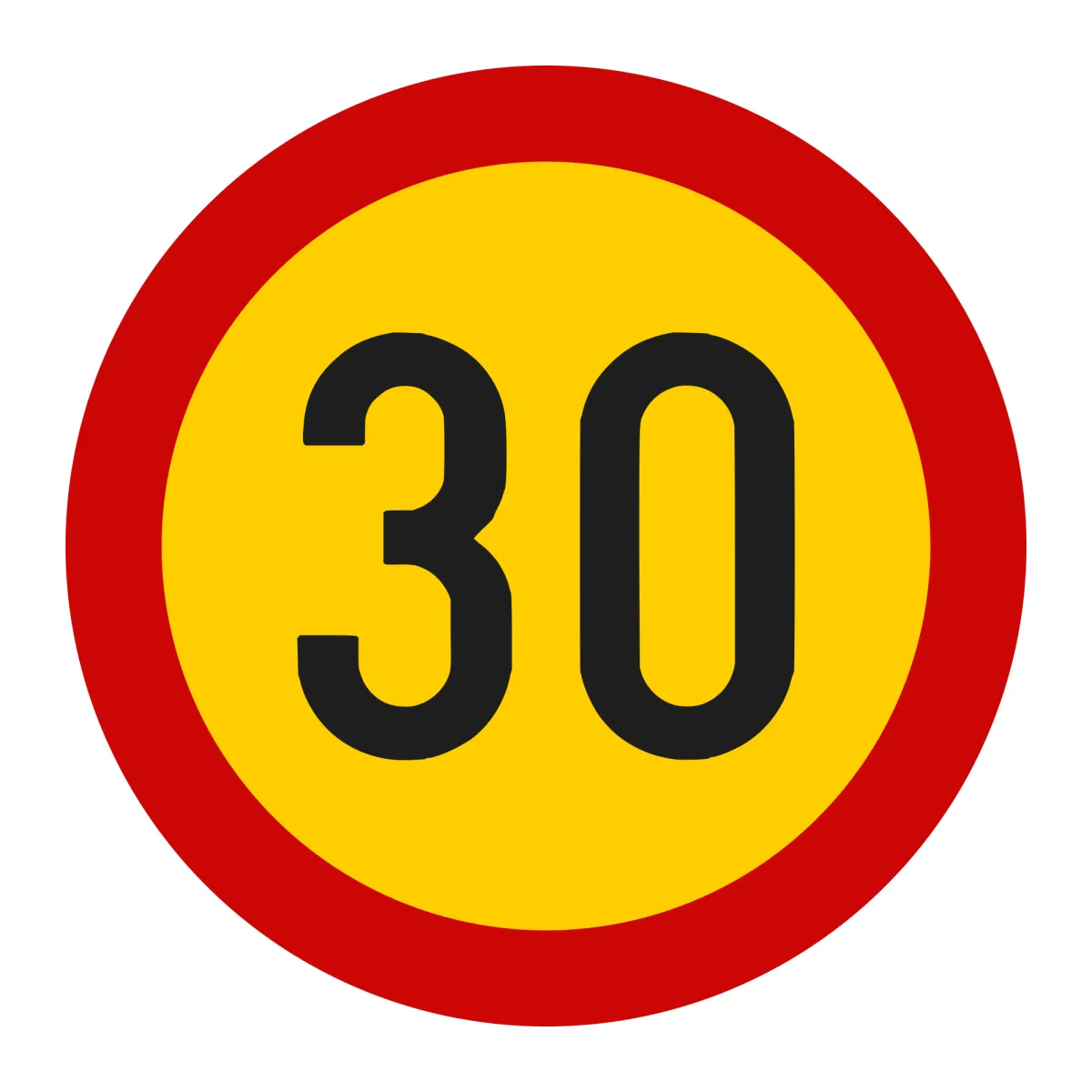 Indicator U13 – Limitare de viteză 30 km/h, Ø60 cm, Clasa I