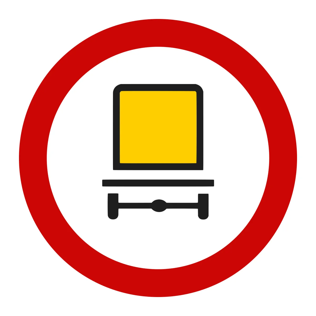 Indicator C43 – Accesul interzis vehiculelor care transportă mărfuri periculoase, Ø60 cm, Clasa I