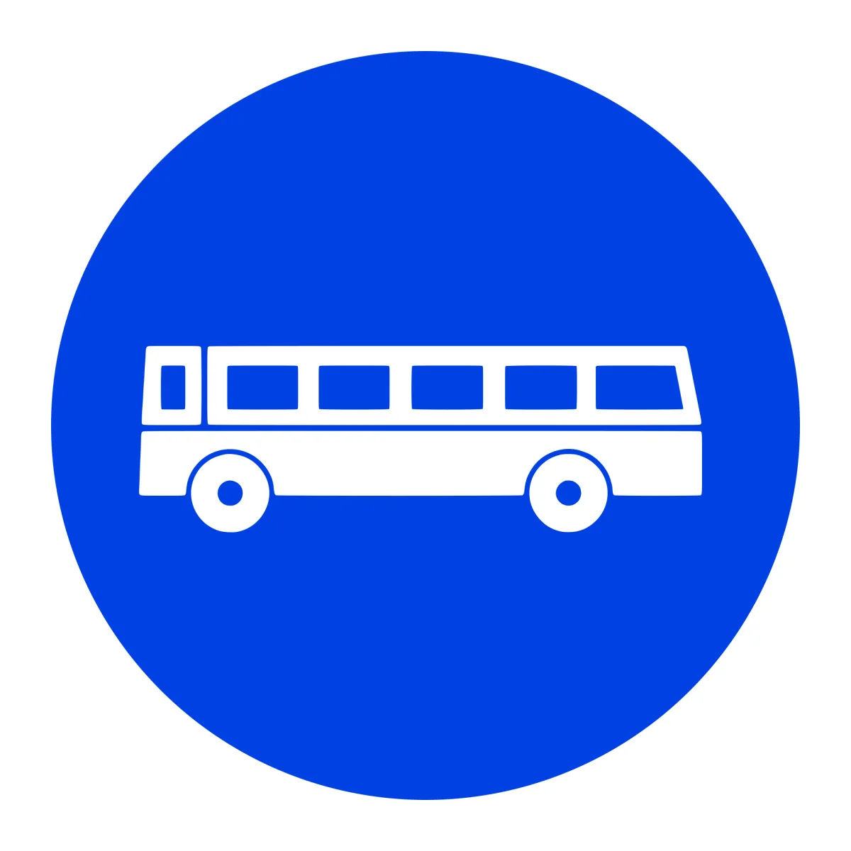 D10 Mandatory Sign – Compulsory Route for Buses, Ø60 cm, Class I