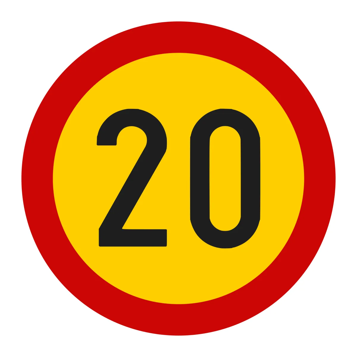 Indicator U13 – Limitare de viteză 20 km/h, Ø60 cm, Clasa I