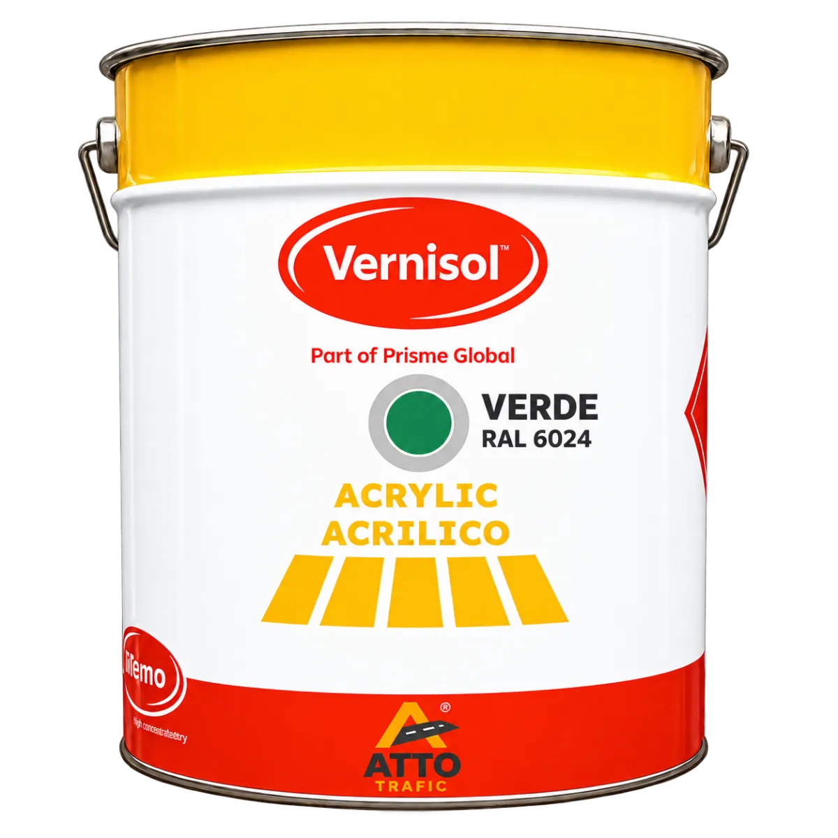 One-Component Acrylic Road Marking Paint, Green (RAL 6024), 25 kg