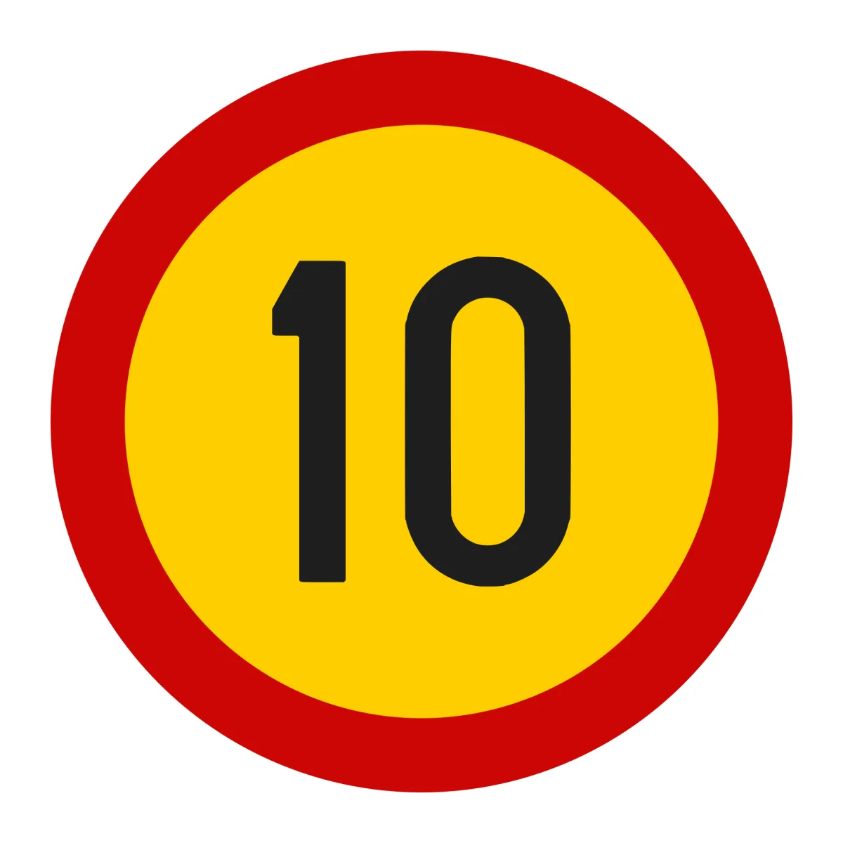 Indicator U13 – Limitare de viteză 10 km/h, Ø60 cm, Clasa I
