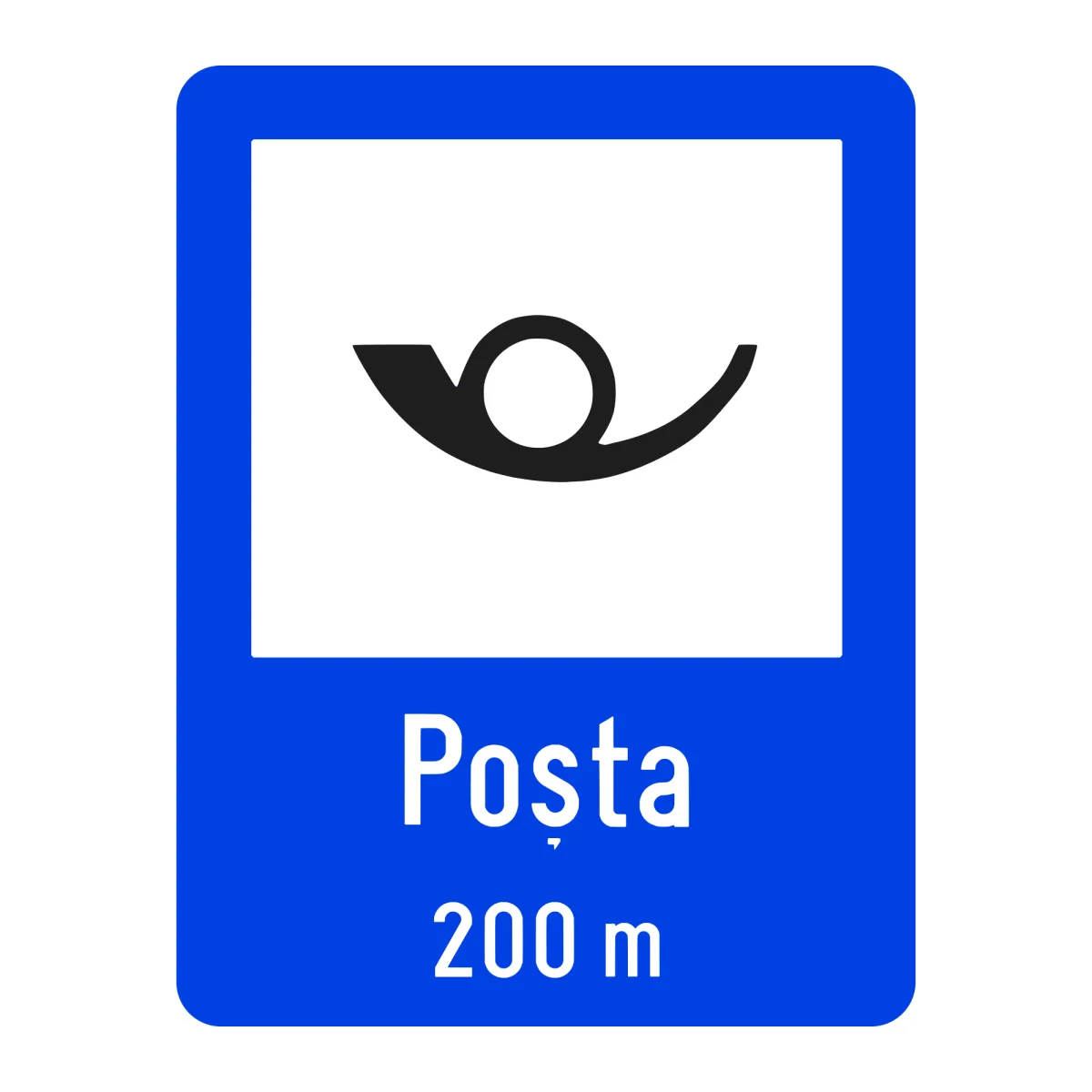 Indicator G51 – Poșta, 50x65 cm, Clasa I